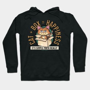 Cute Funny Cartoon Cat in Box Hoodie